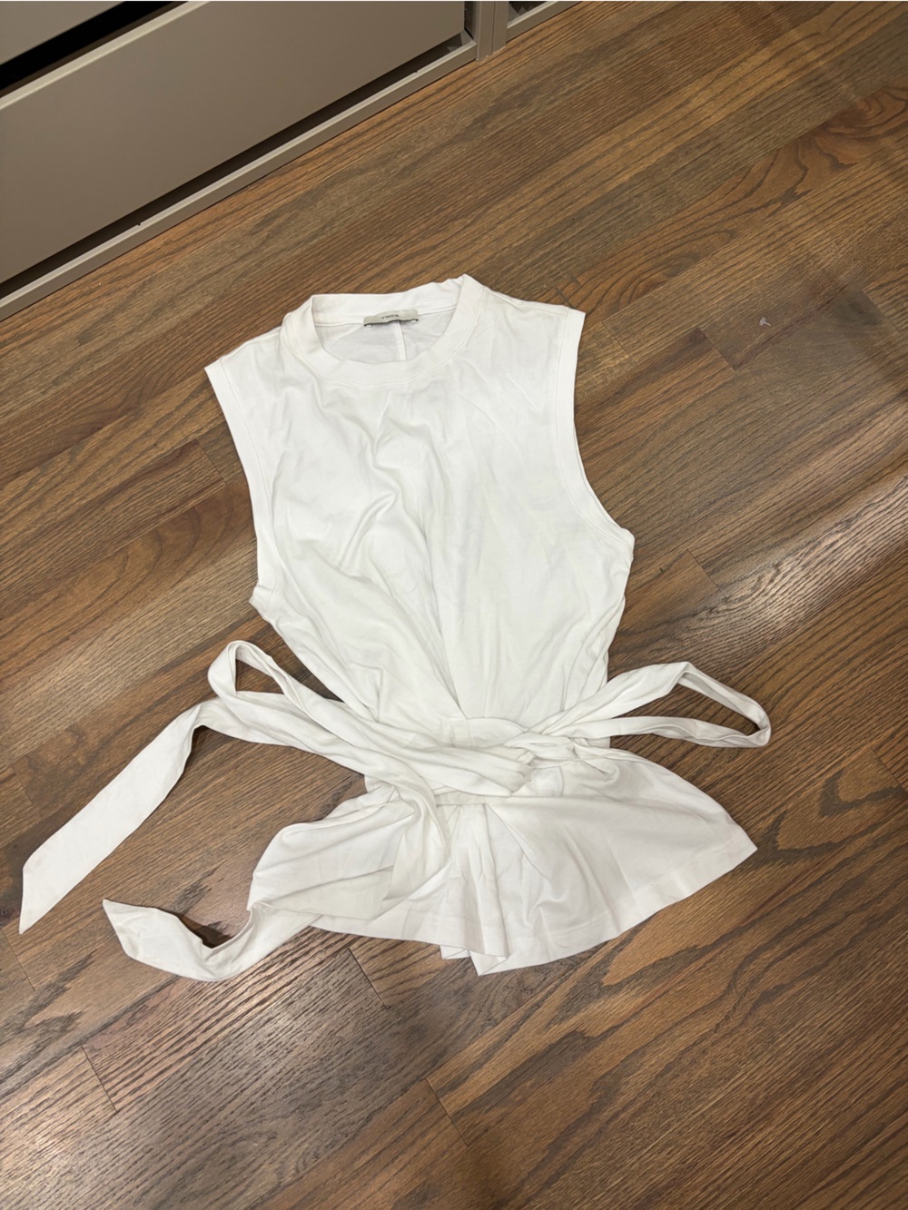 Vince White Womens Top with Tie Front